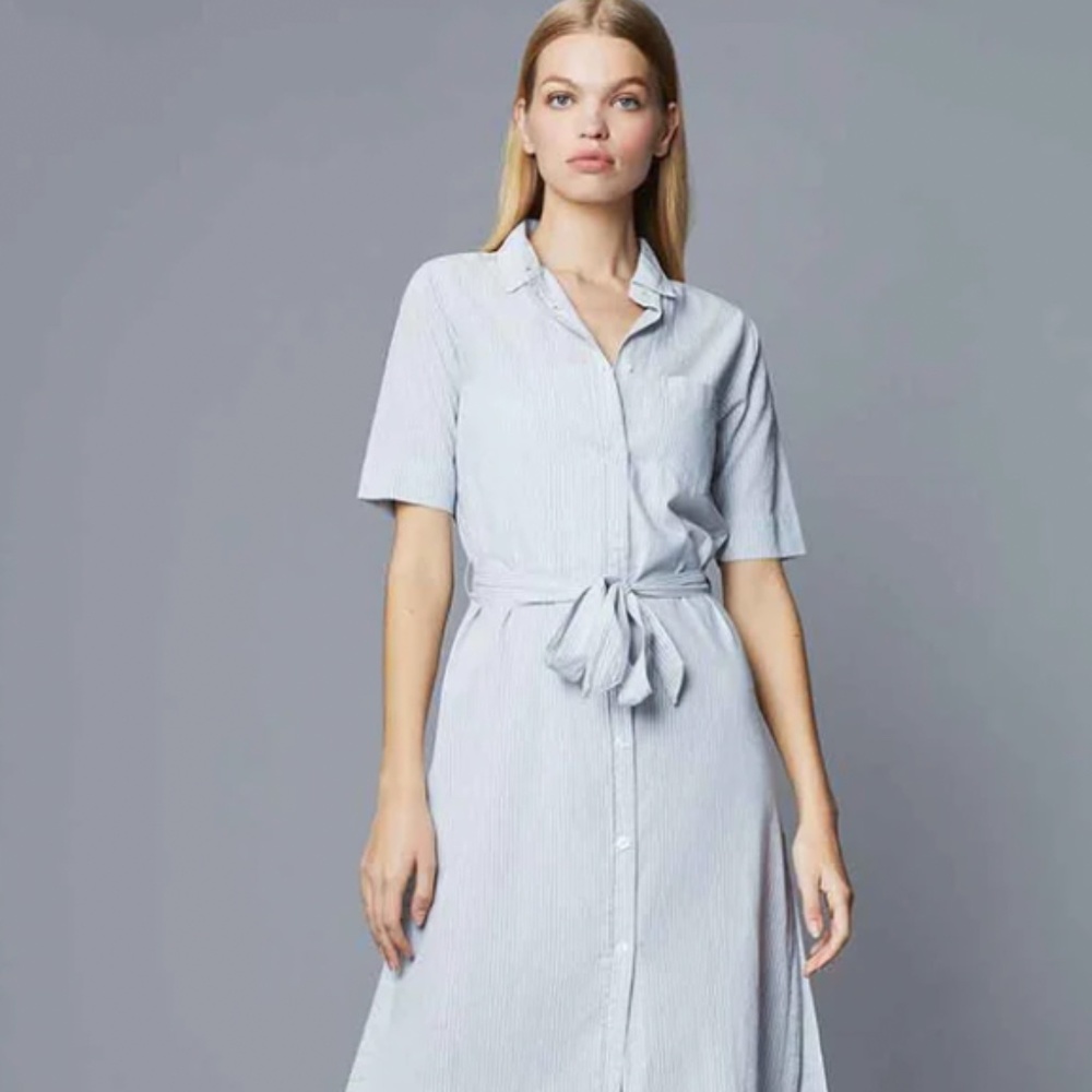 DL1961 Fire Island: Nautical Striped Shirt Dress